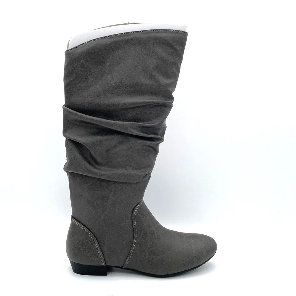 Lower East Side PU Rory Women's Gray Slouch Knee High Boots Size 6 EU 37.5 NWT